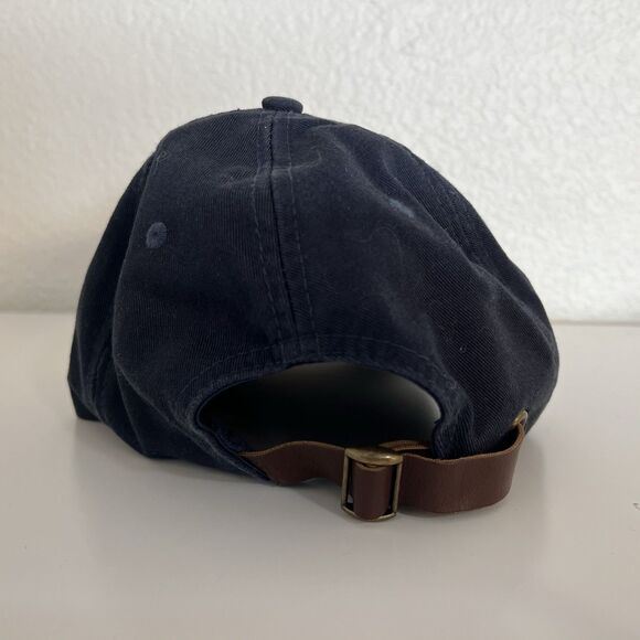 Celo Hat Adjustable Navy Blue Cap Brown Leather Adjustable Strap - Picture 3 of 5